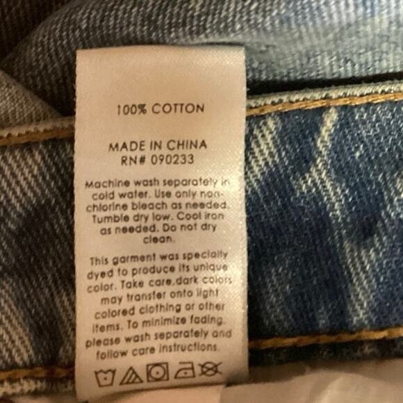 Pacsun Blue Patch Work Color Block Striped Straight Tapered Denim Jeans Sz 25 - Picture 5 of 5